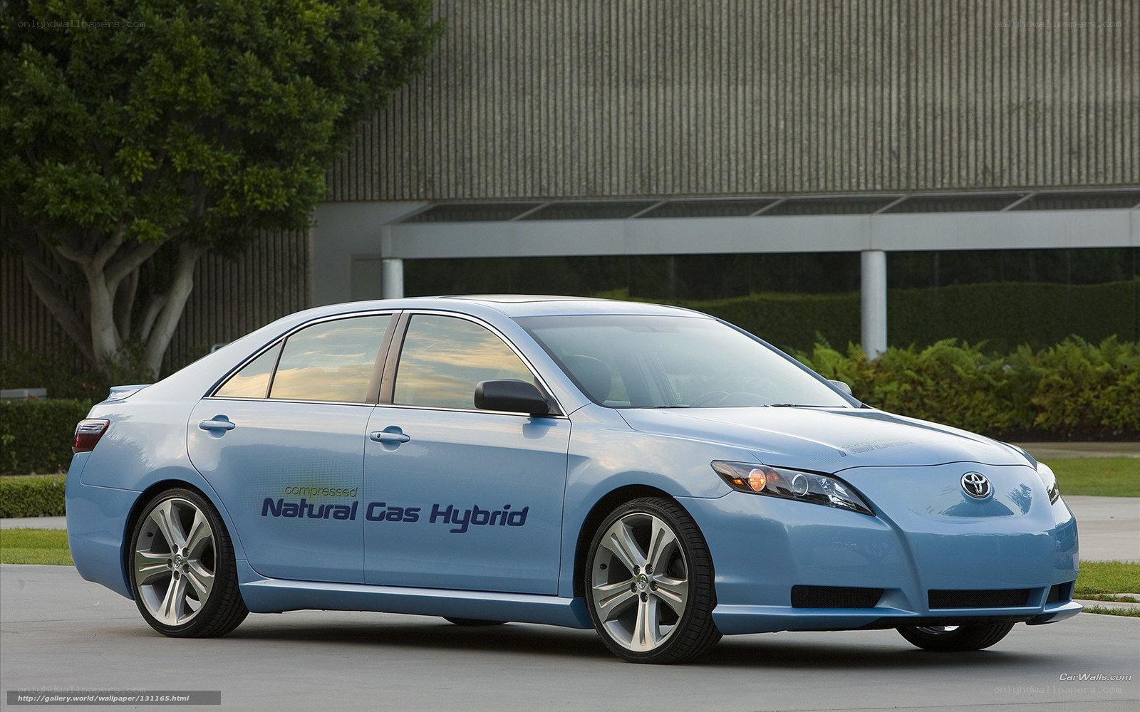 Blue Toyota Hybrid Sedan