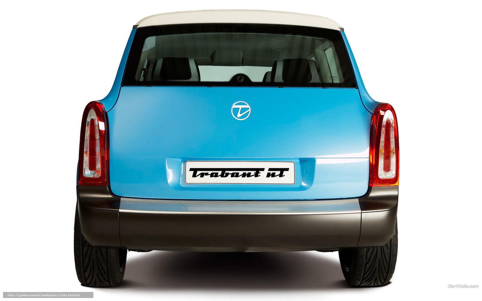 blue trabant car rear view