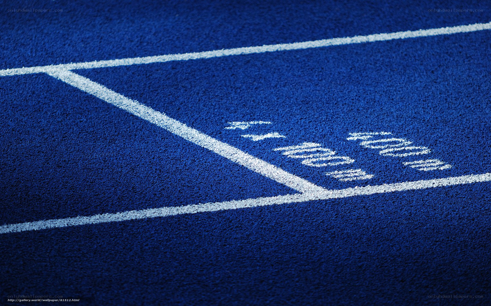 blue track lane markings