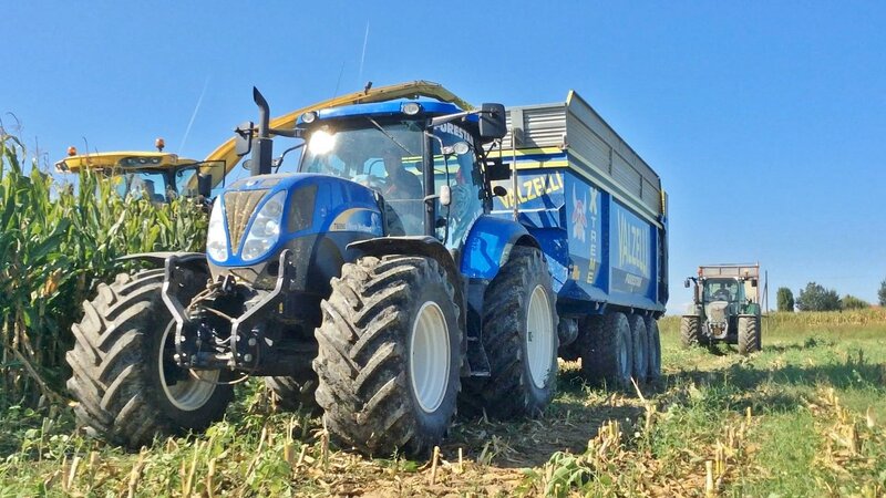 Blue Tractor in Field — Active