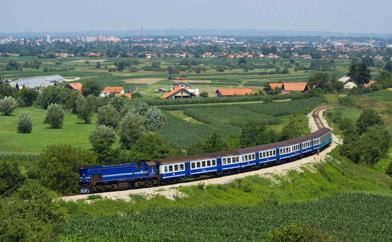 Blue Train on Track