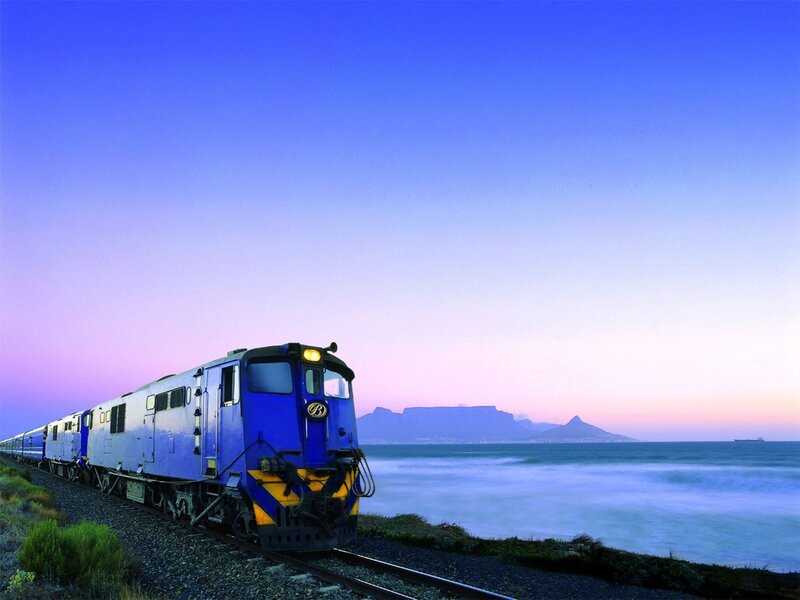 Blue Train on Tracks — Serene