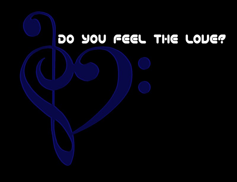 Blue Treble Clef Heart