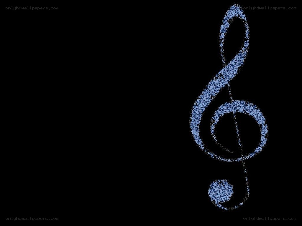 blue treble clef on black