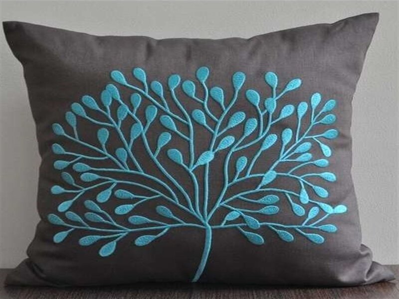 Blue Tree Embroidery