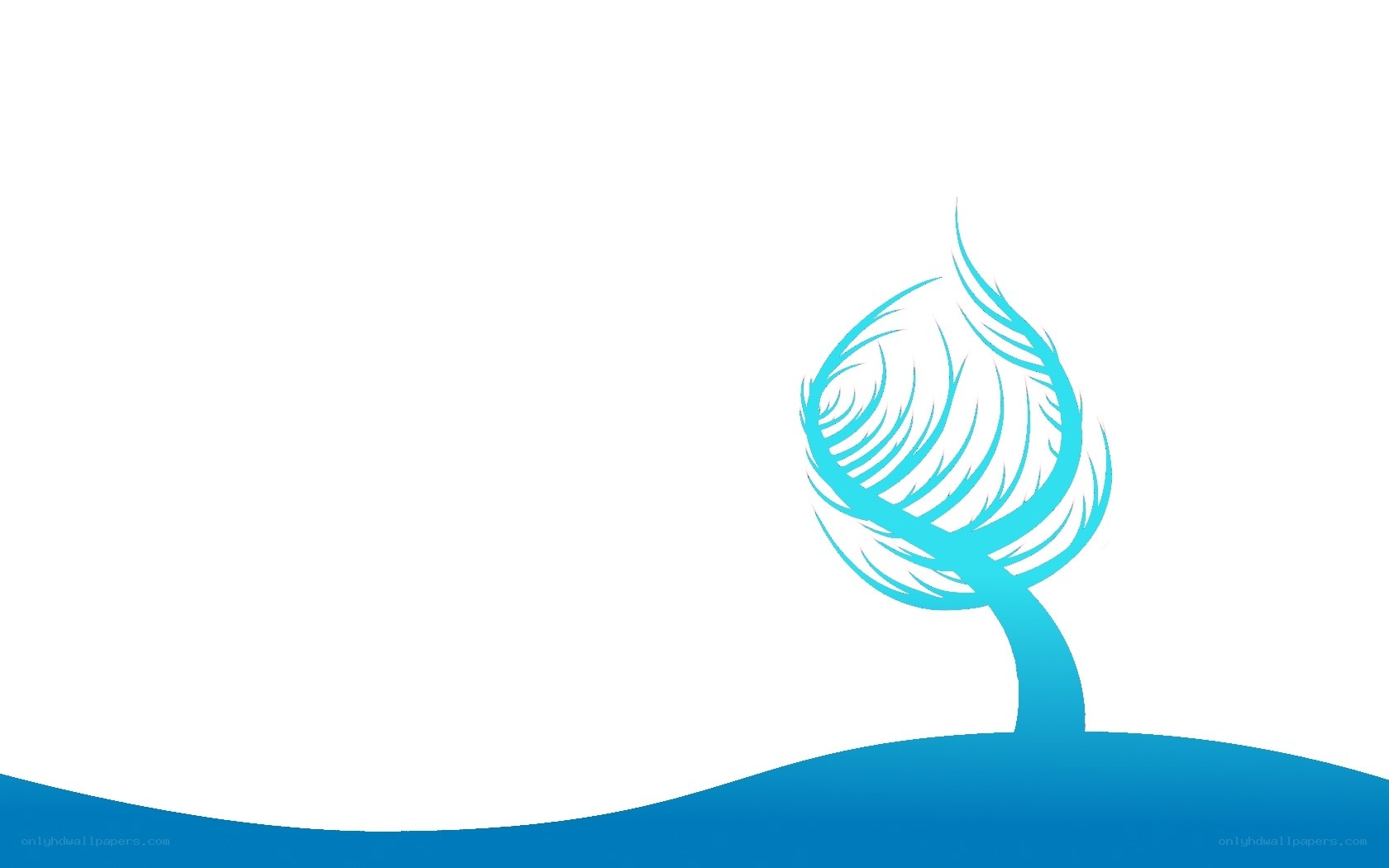 blue tree on white background
