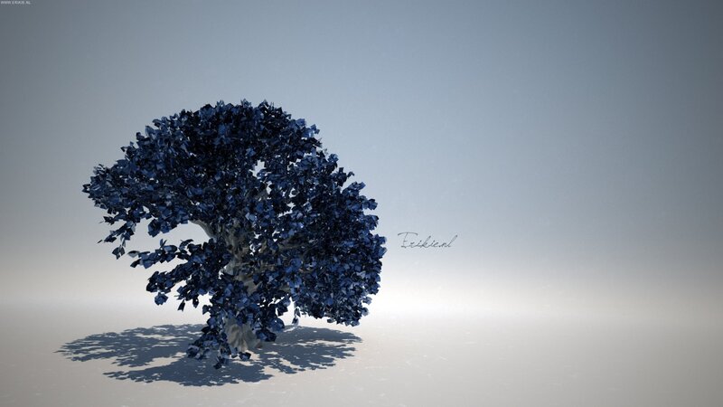 Blue Tree with Shadow