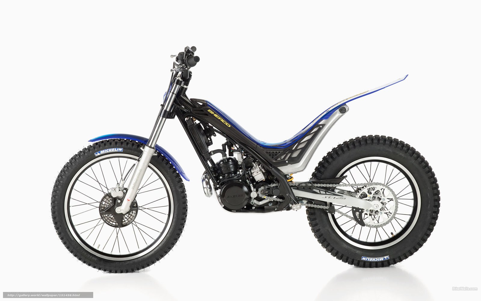 blue trial motorcycle