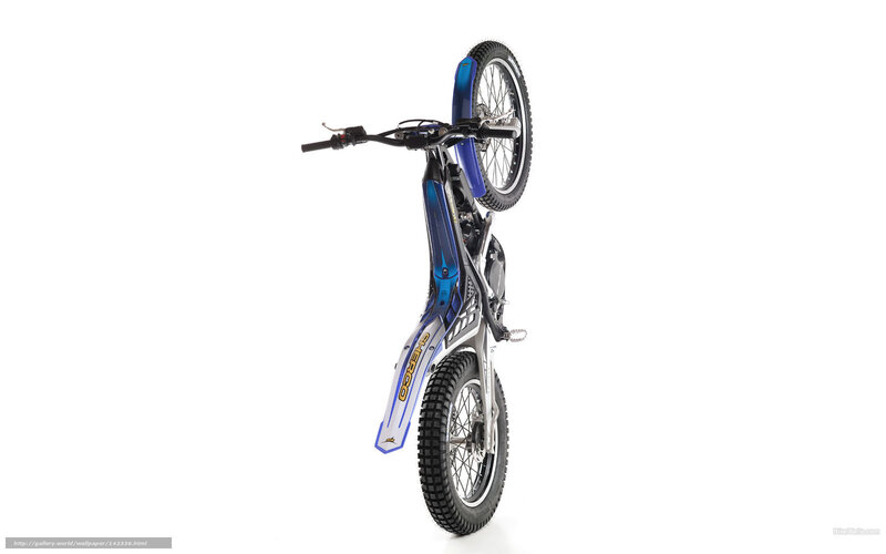 Blue Trial Motorcycle — Neutral, Photograph, Handlebars