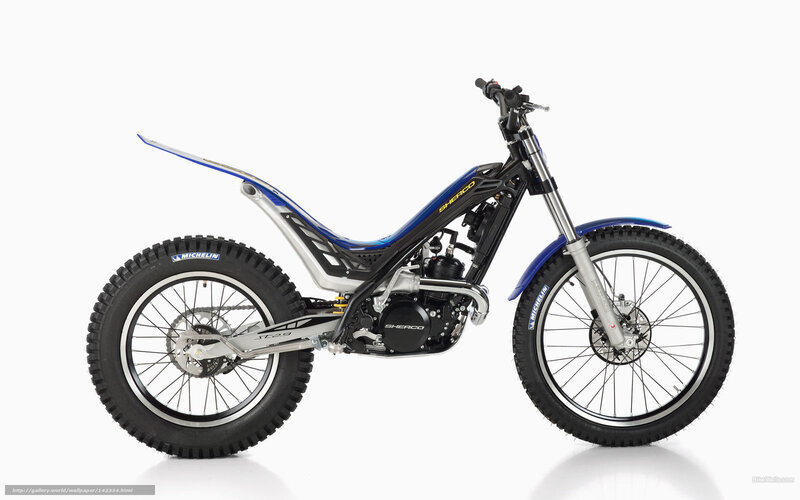 Blue Trial Motorcycle — Neutral, Photograph