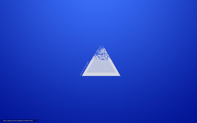 Blue triangle with tree design