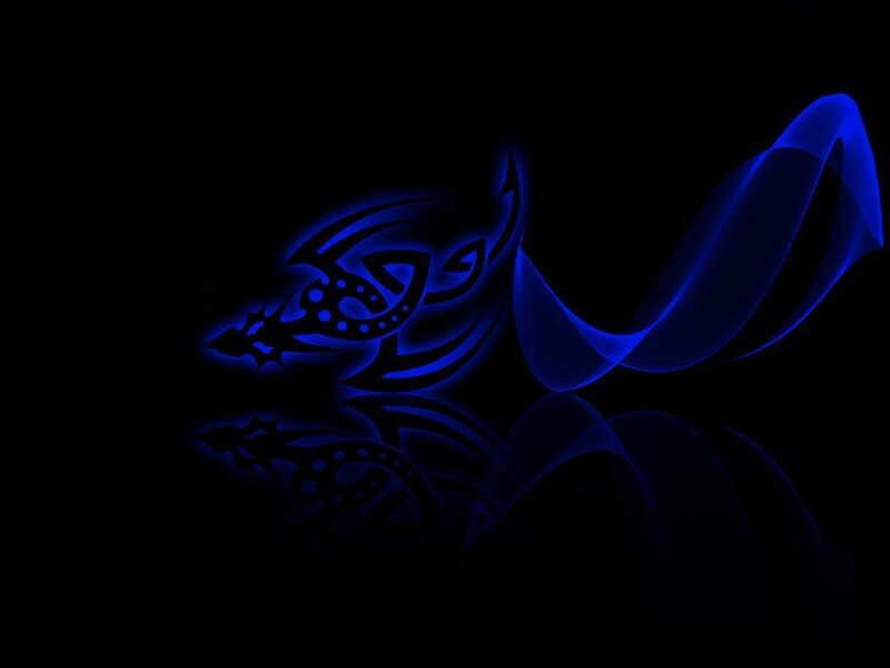 blue tribal dragon design