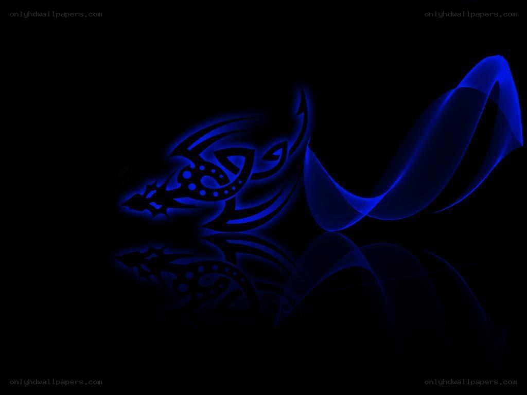 blue tribal dragon design