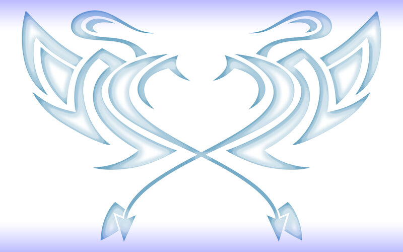 blue tribal heart design