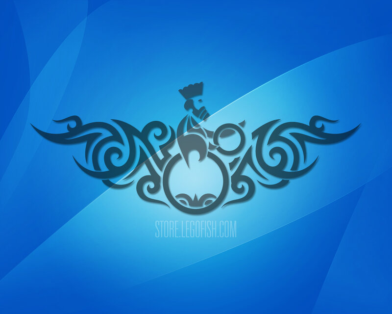 blue tribal logo design