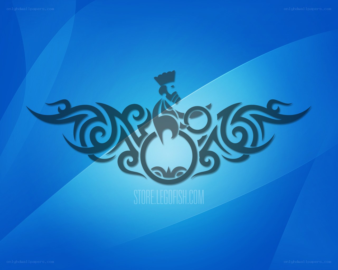 blue tribal logo design