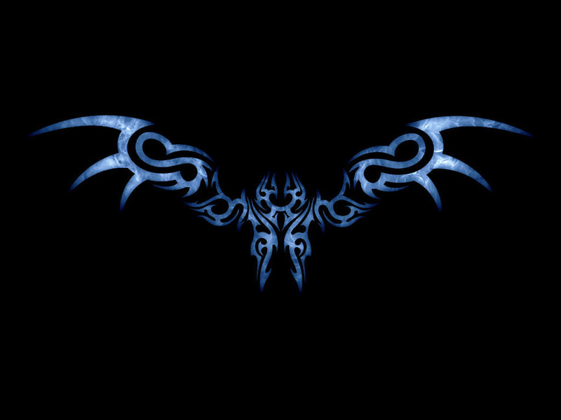 blue tribal wing design