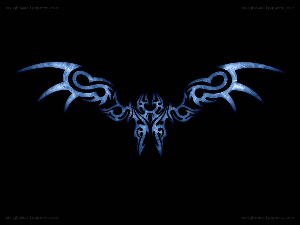 blue tribal wing design