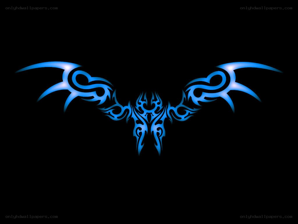 blue tribal wing design