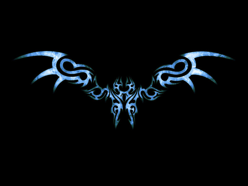 blue tribal wing design