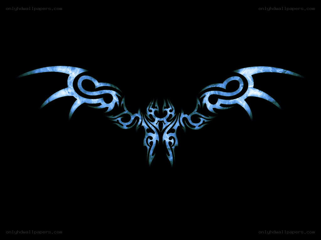 blue tribal wing design