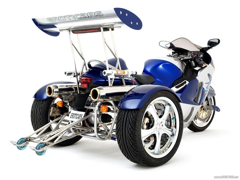 blue trike motorcycle