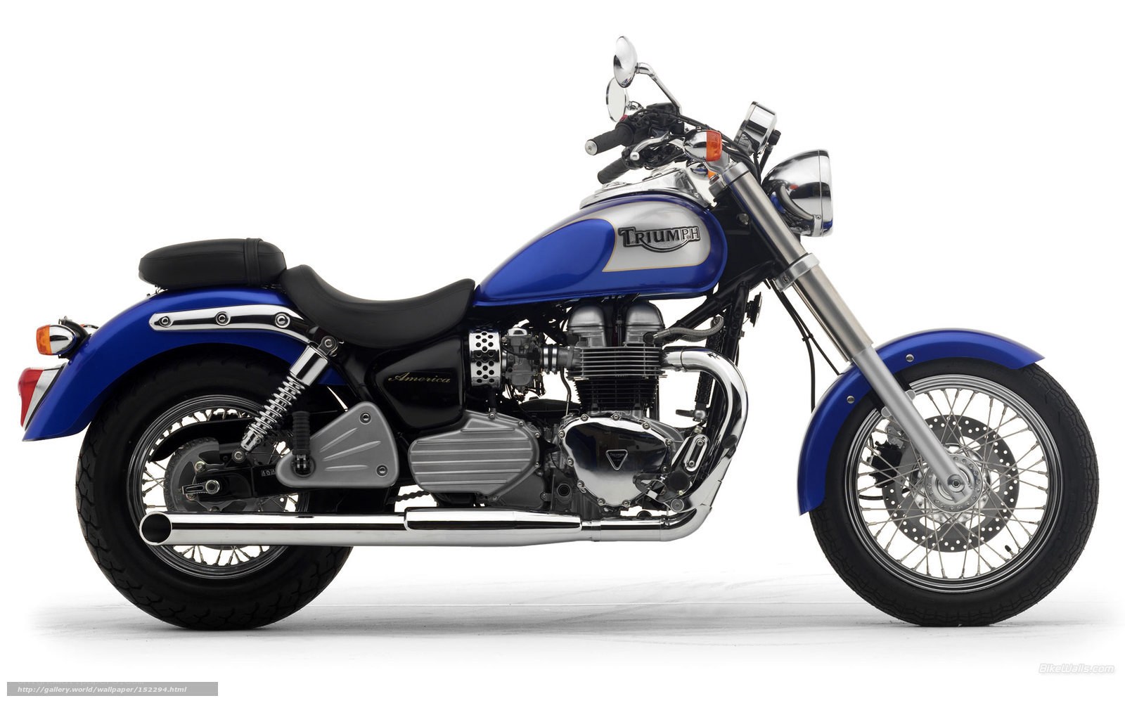 Blue Triumph America motorcycle