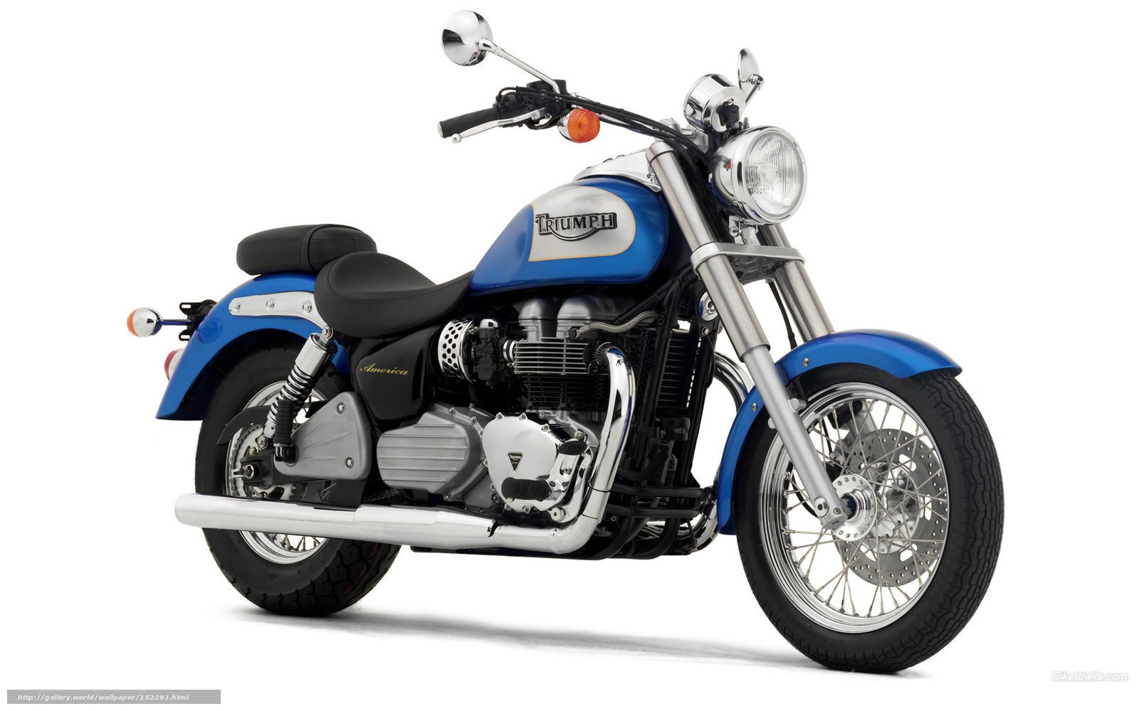 Blue Triumph America motorcycle