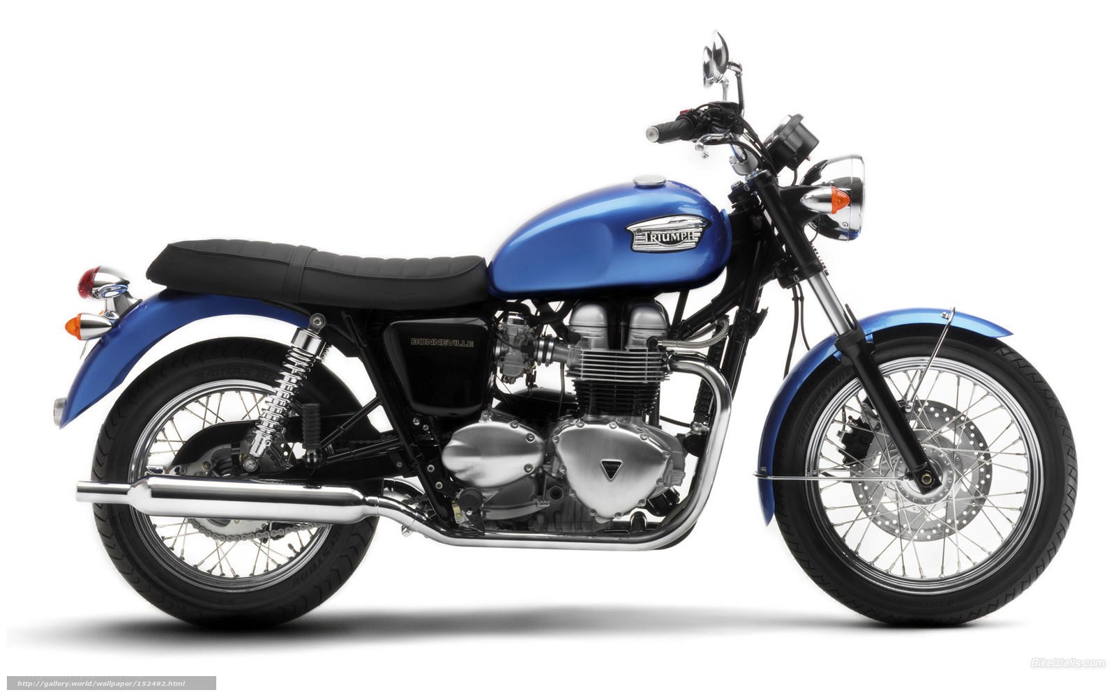 Blue Triumph Bonneville motorcycle