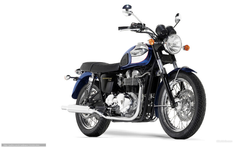 Blue Triumph Bonneville motorcycle
