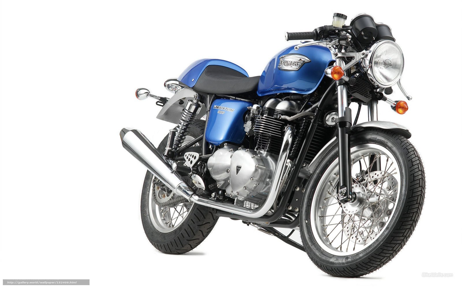 Blue Triumph Bonneville motorcycle