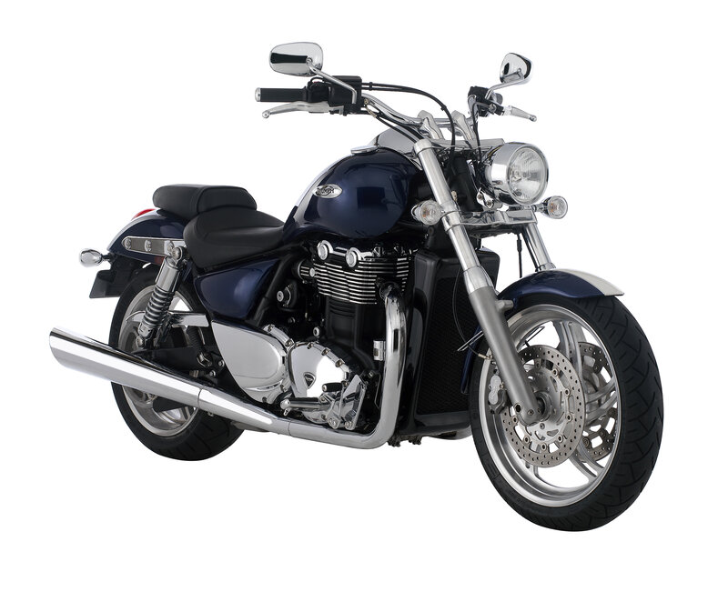 blue triumph motorcycle
