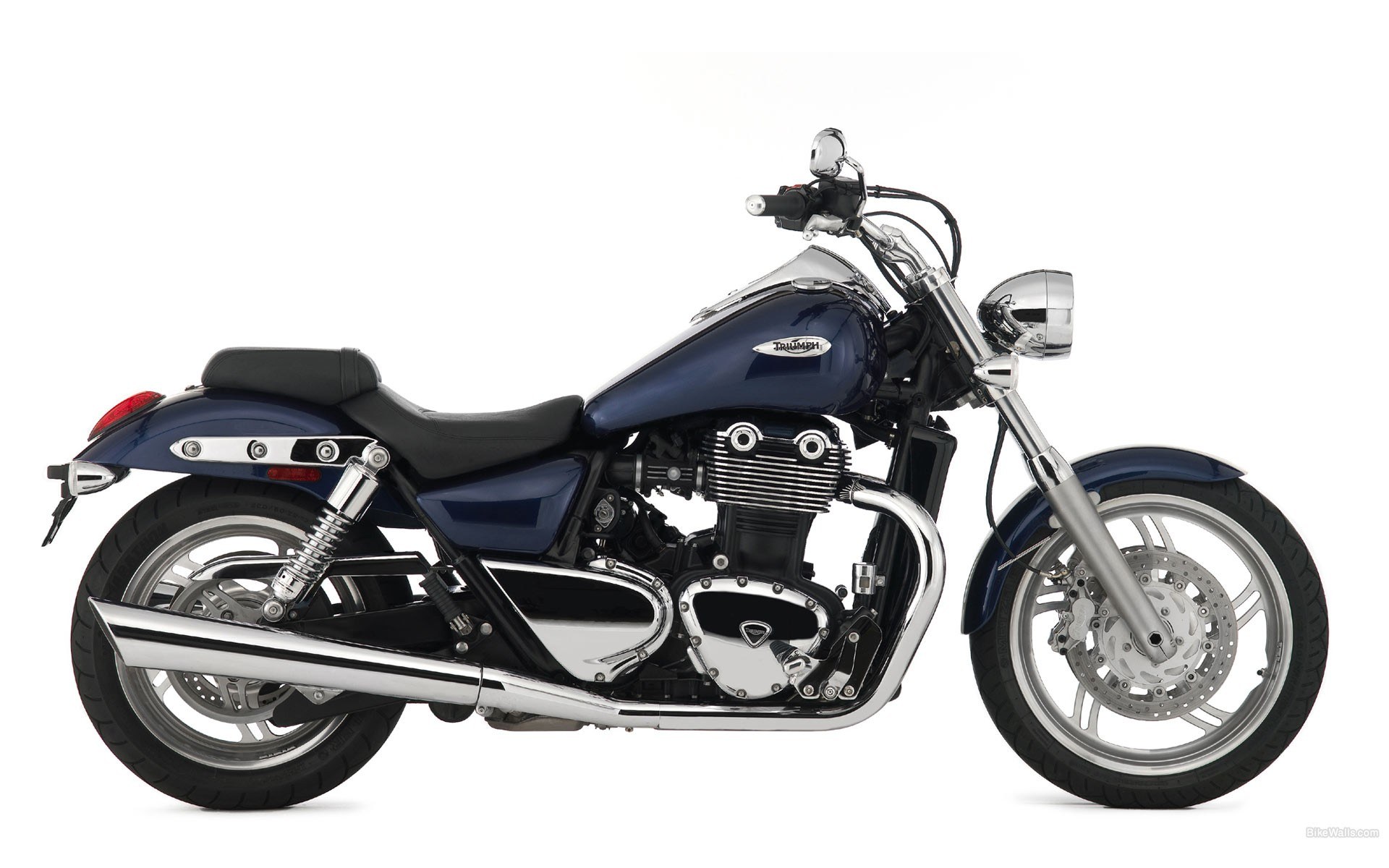 blue triumph motorcycle