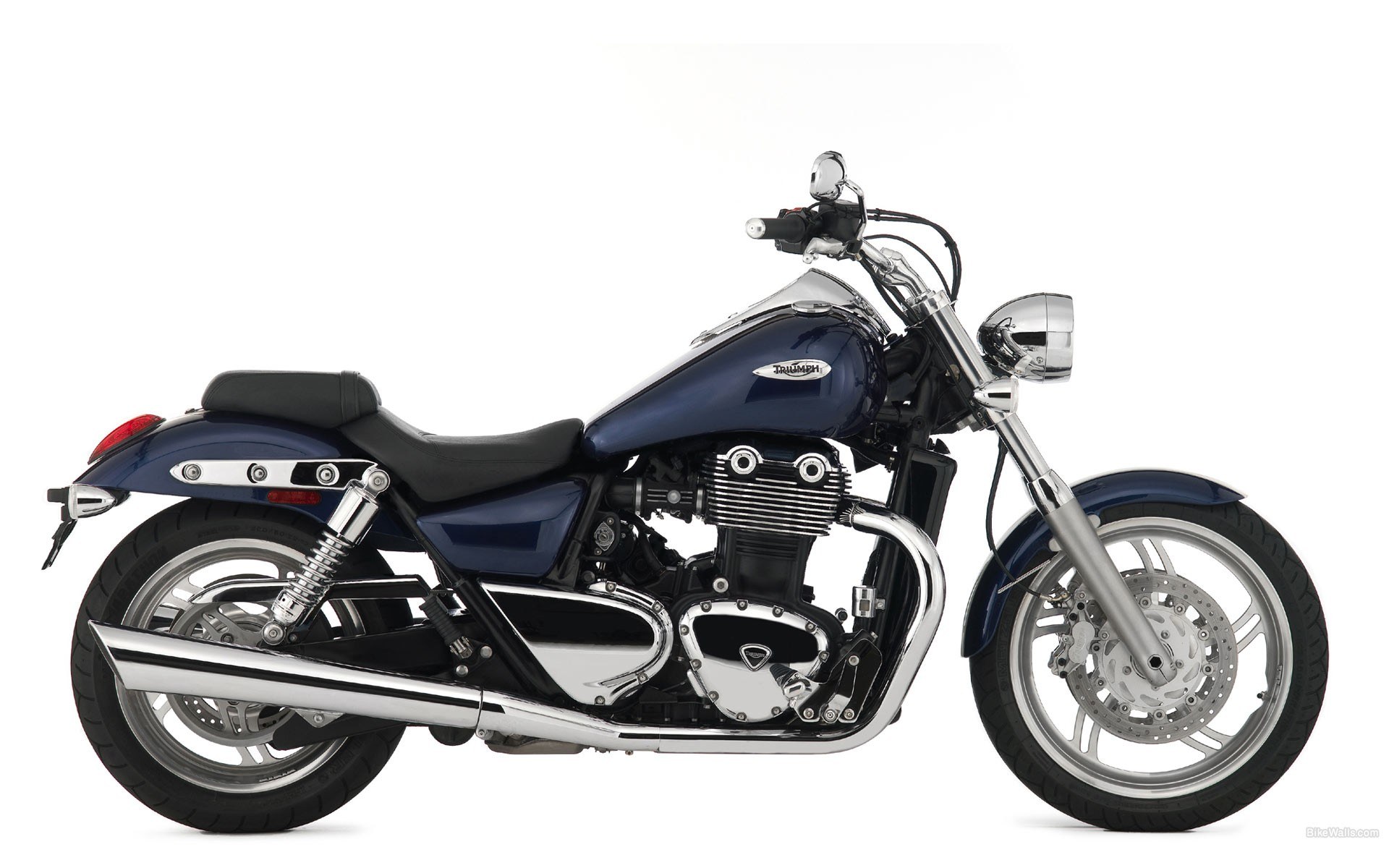 blue triumph motorcycle