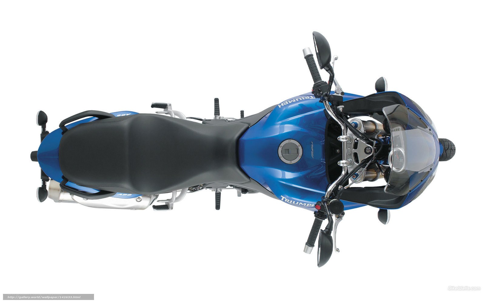 blue triumph motorcycle