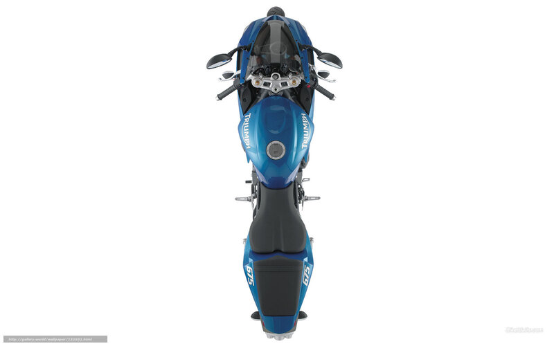 Blue Triumph Motorcycle — Neutral, Photograph, Handlebars