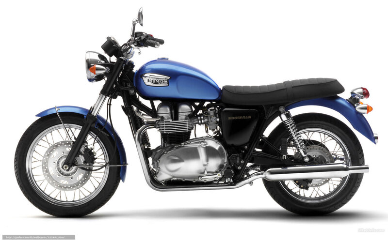 Blue Triumph Motorcycle — Neutral, Photograph, Seat, Engine, Headlight