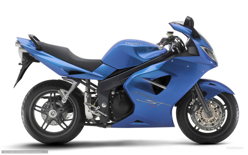 Blue Triumph Motorcycle — Neutral, Photograph, Seat, Windshield