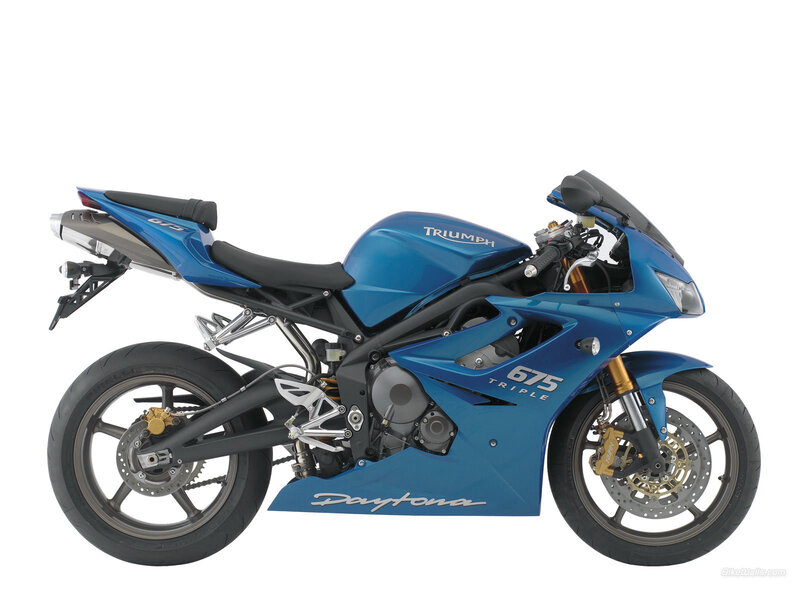 Blue Triumph Motorcycle — Neutral
