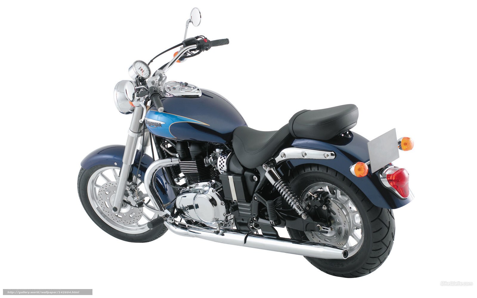 blue triumph motorcycle