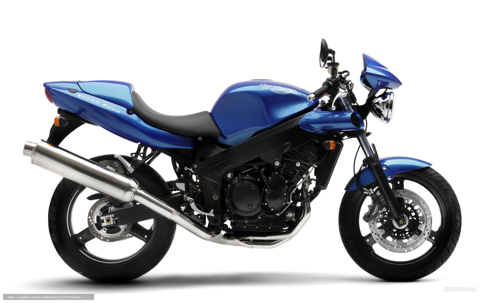 Blue Triumph Speed Four motorcycle