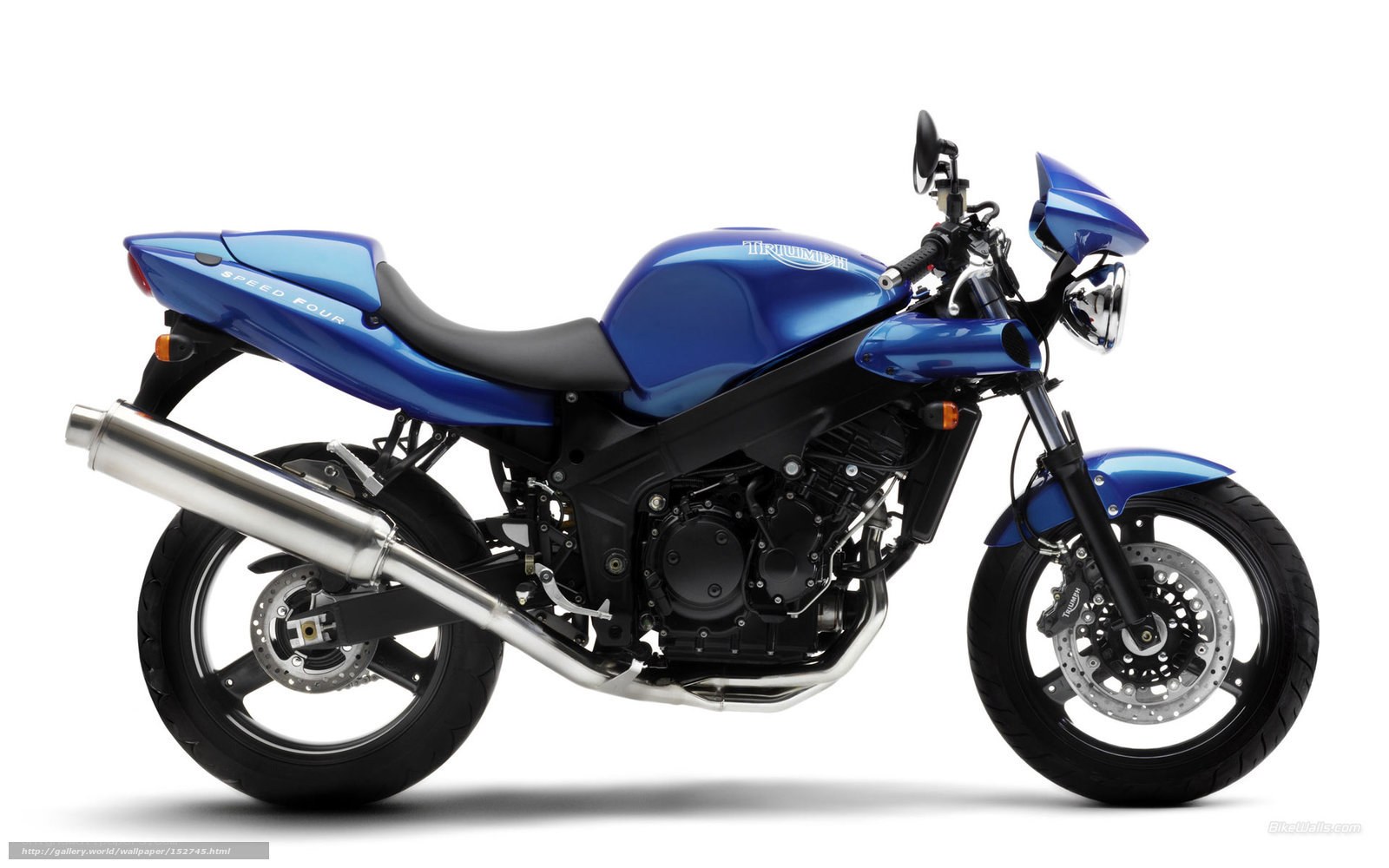 Blue Triumph Speed Four motorcycle