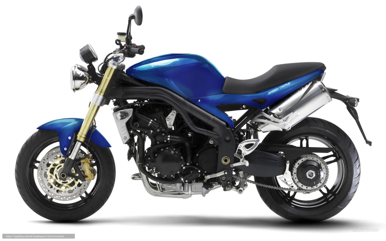blue triumph speed triple motorcycle