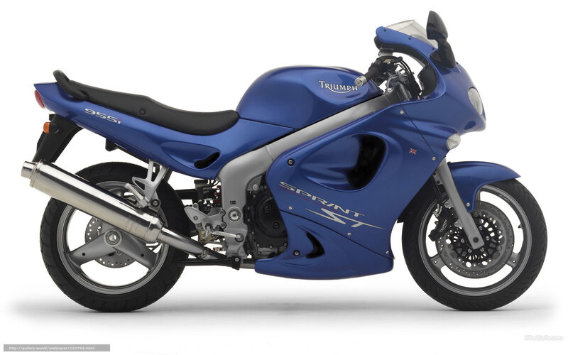 Blue Triumph Sprint Motorcycle — Neutral