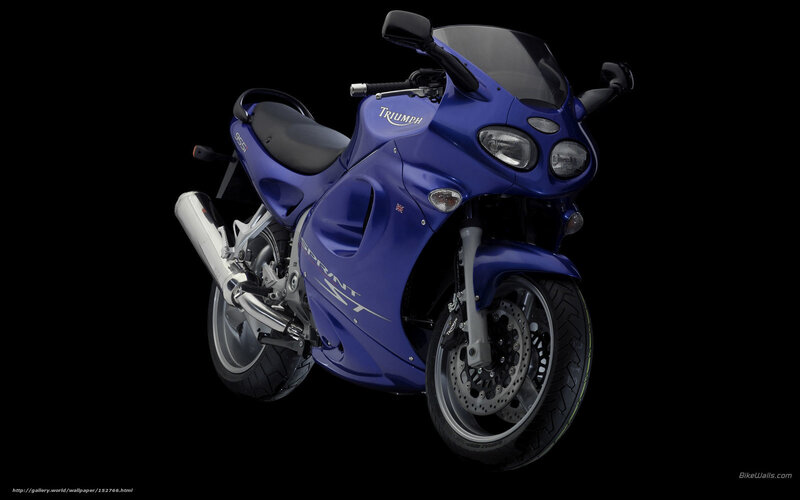 blue triumph sprint motorcycle