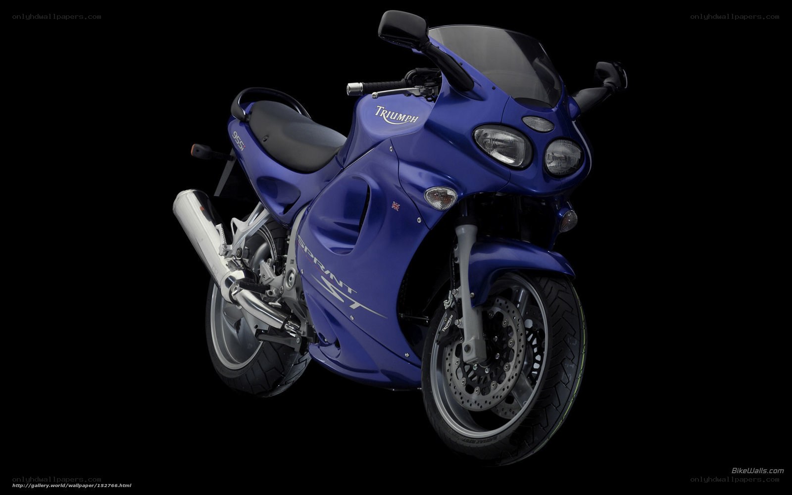 blue triumph sprint motorcycle