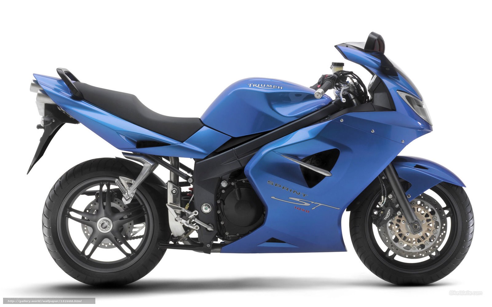 Blue Triumph Sprint ST motorcycle