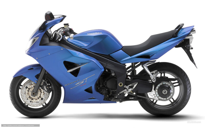 Blue Triumph Sprint ST motorcycle