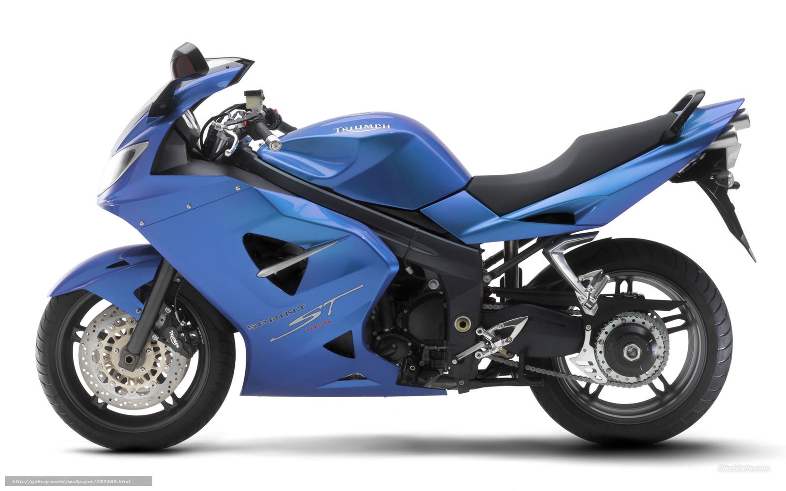Blue Triumph Sprint ST motorcycle