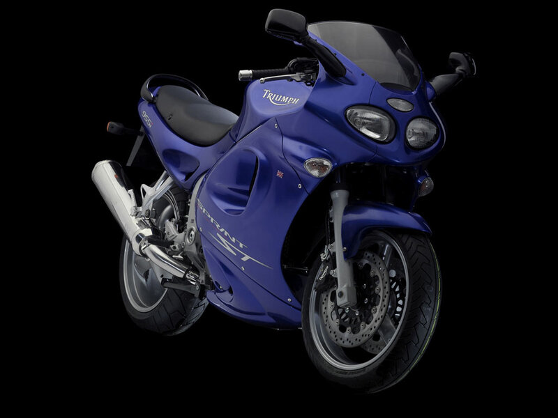 Blue Triumph Sprint ST motorcycle
